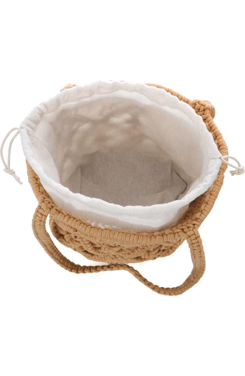 Adornia Crocheted Bucket Tote Bag, Alternate, color, Brown