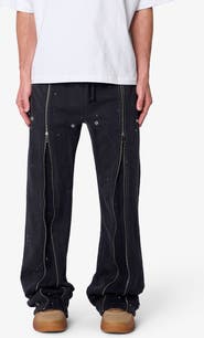 mnml Rivet Zipper Flare Sweatpants