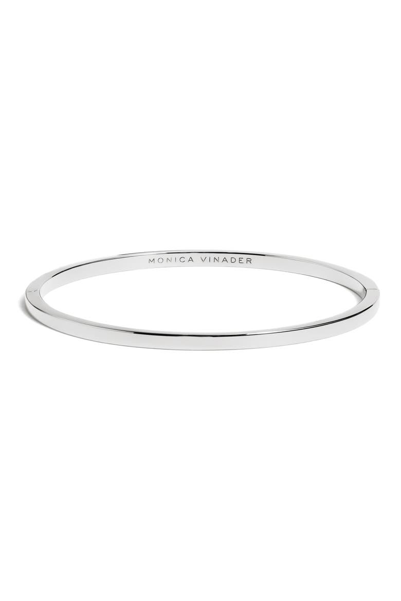 Essential Slim Bangle, Main, color, STERLING SILVER