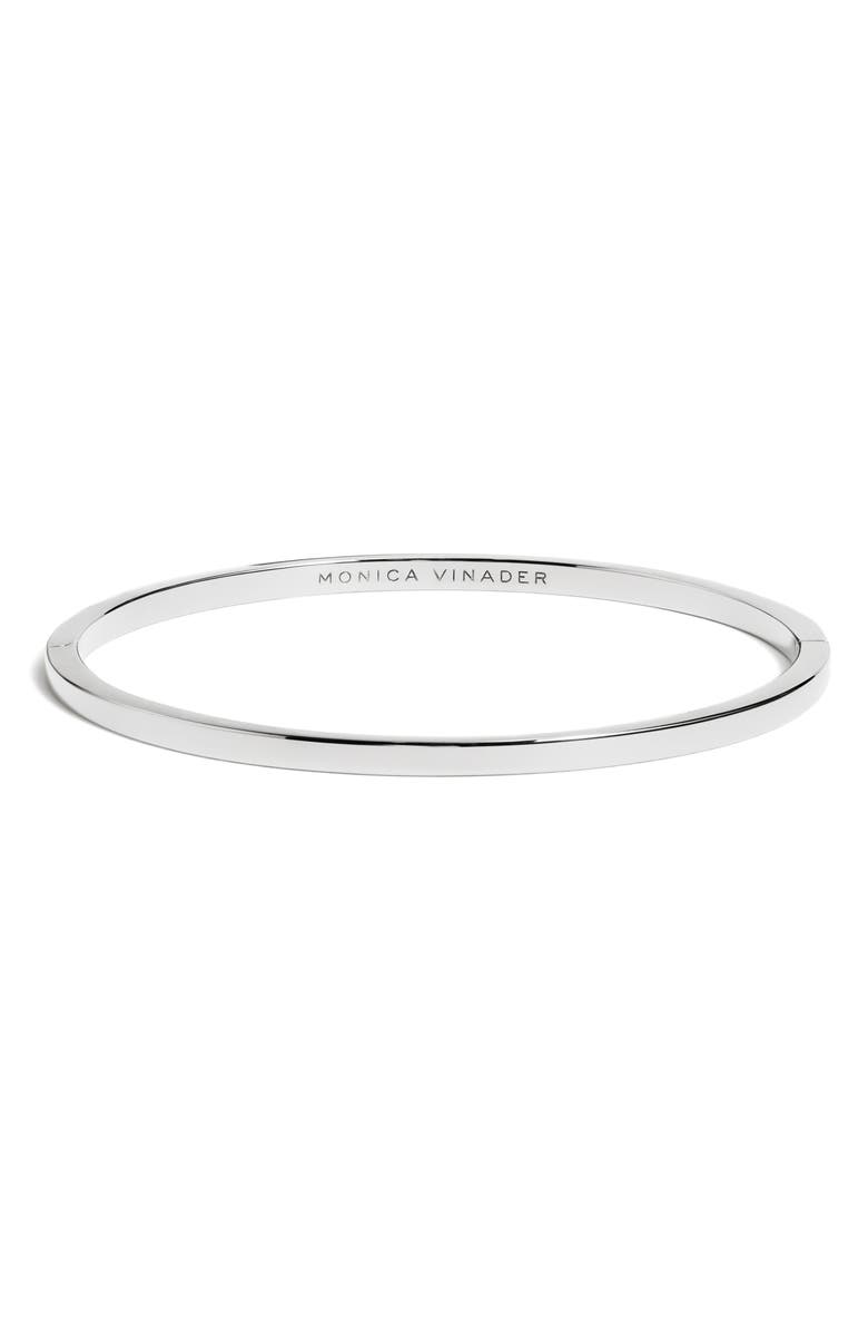 Monica Vinader Essential Slim Bangle, Main, color, Sterling Silver