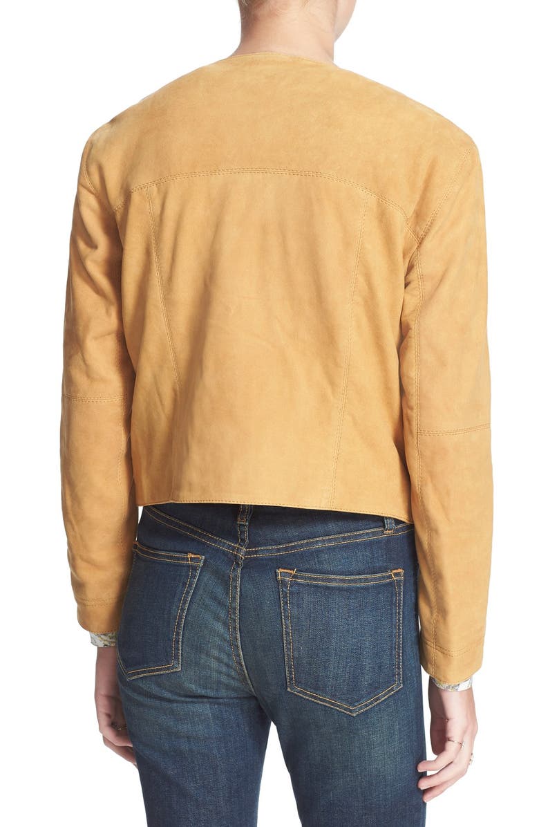 Free People Collarless Suede Jacket, Alternate, color, 