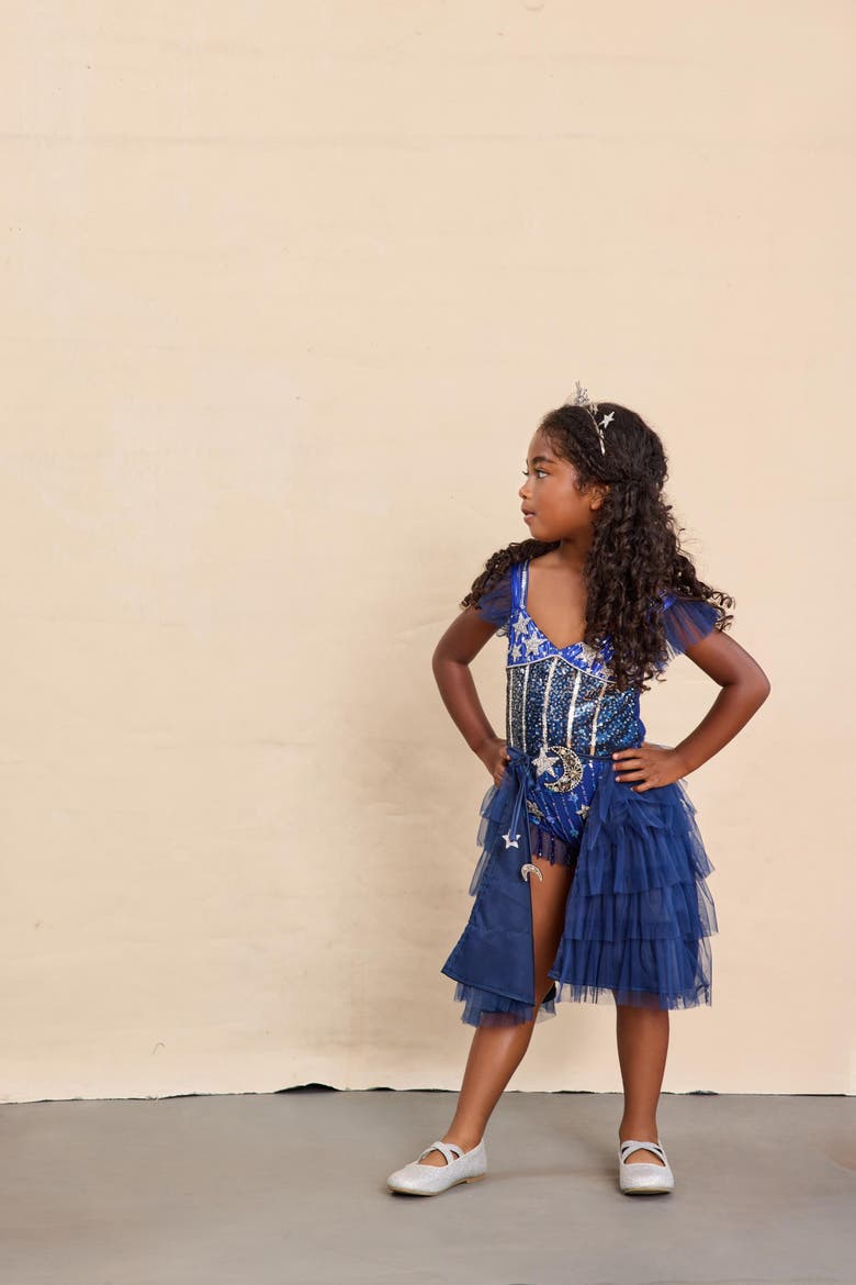 She's a Star Bustle Skirt & Cape for Girls, Alternate, color, Navy
