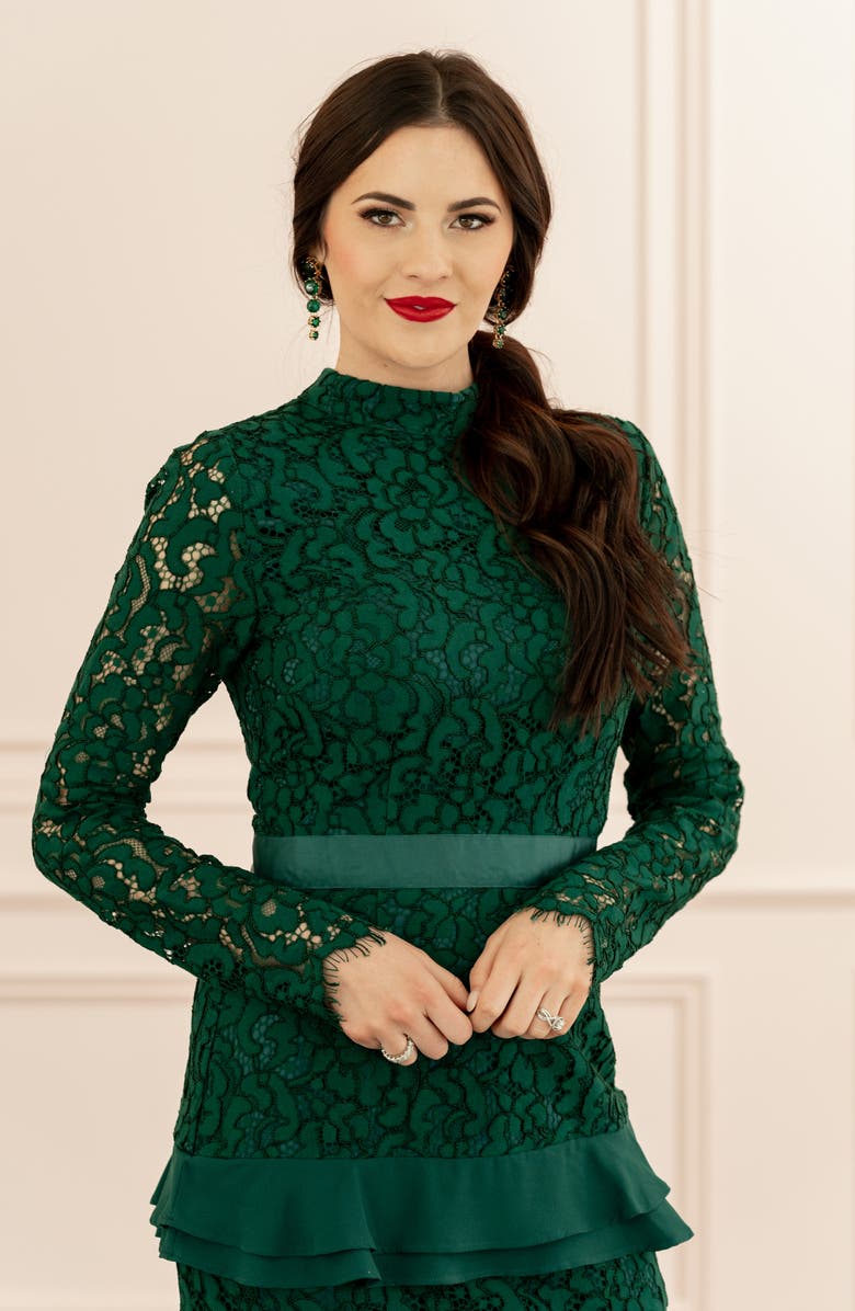 Rachel Parcell Long Sleeve Lace Dress, Alternate, color,