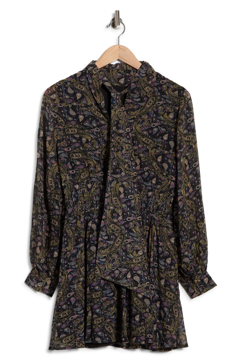 Shari Paisley Long Sleeve Dress, Alternate, color, BLACK MULTI