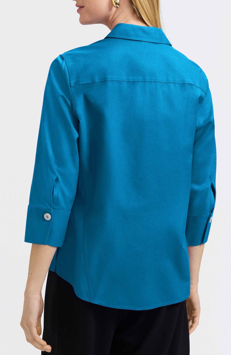 Foxcroft Paityn Non-Iron Cotton Shirt, Alternate, color, Teal