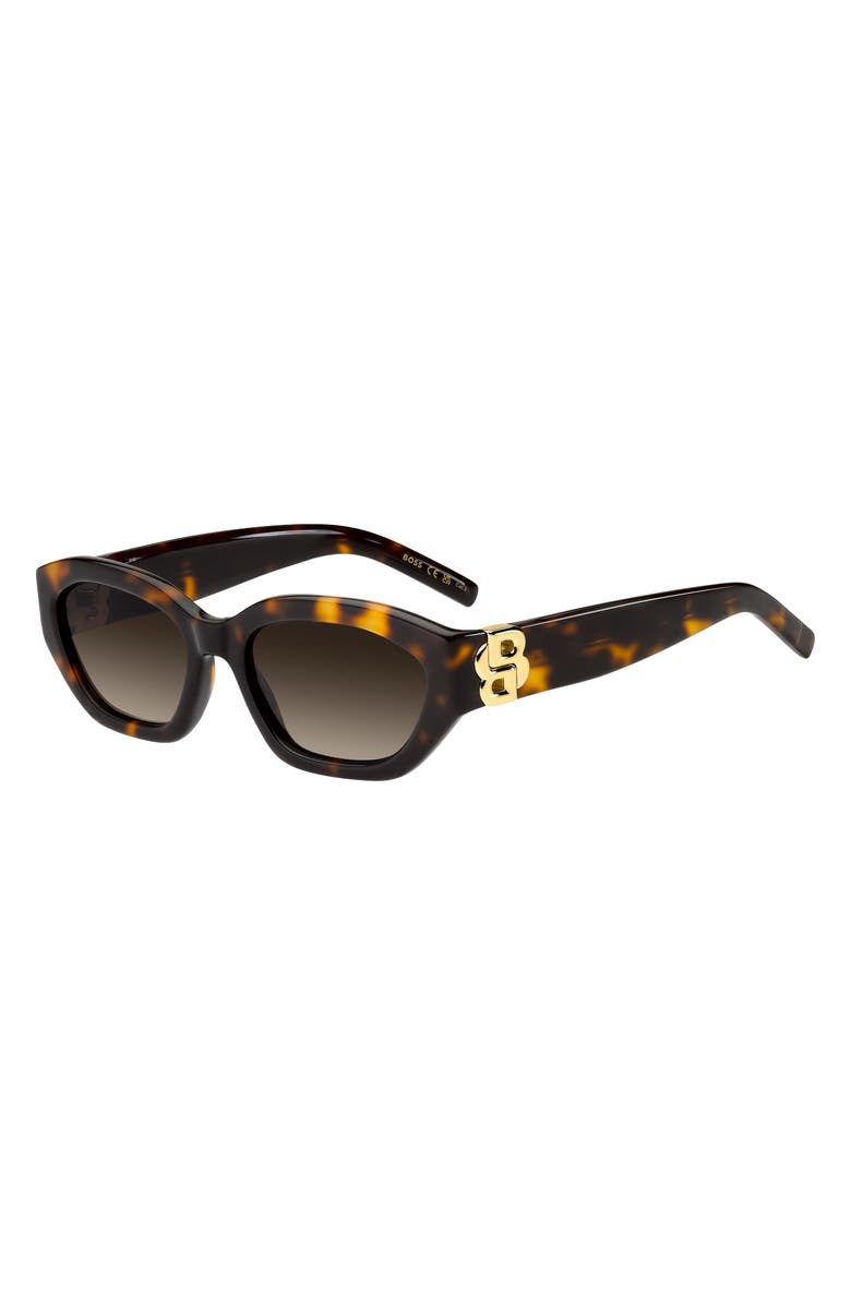 BOSS 54mm Cat Eye Sunglasses, Alternate, color, Havana/ Brown