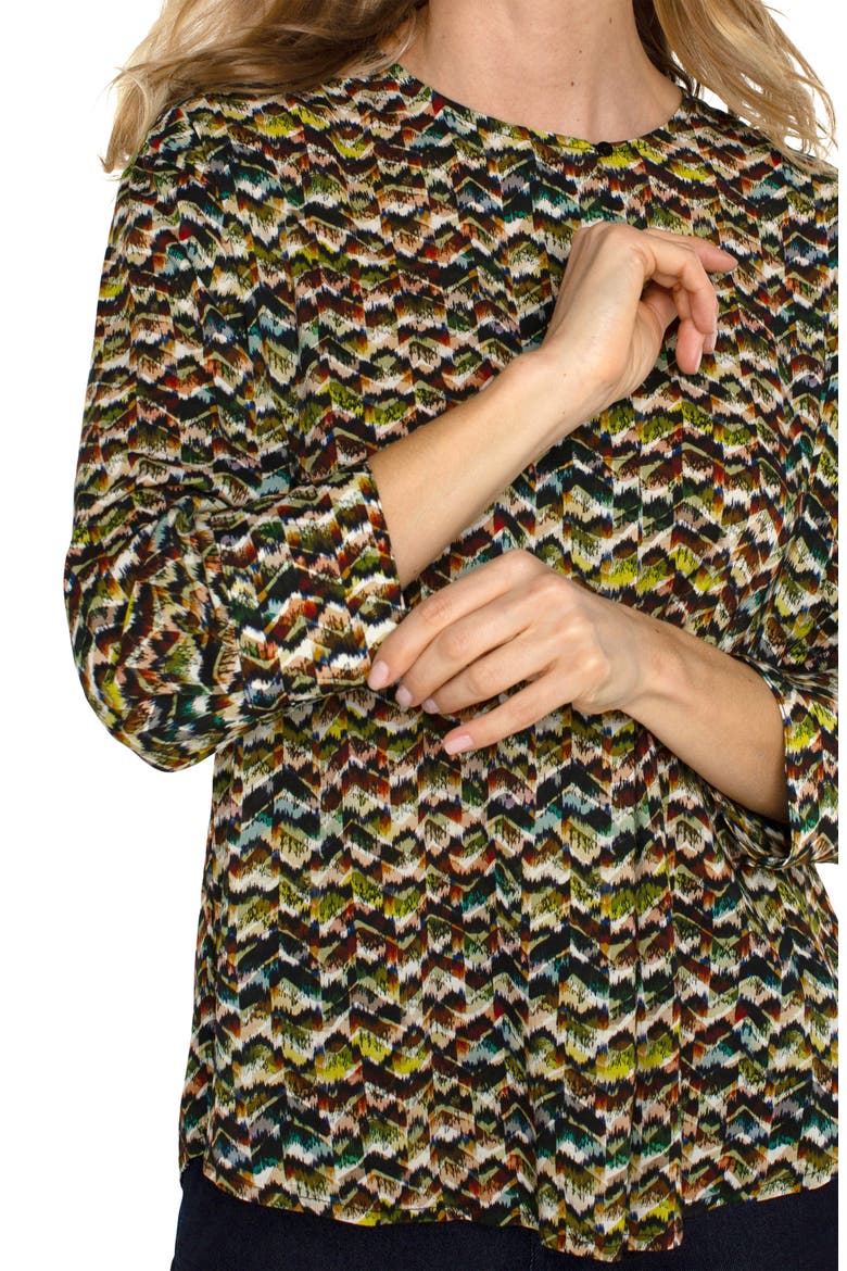 Zigzag Stripe Stretch Woven Pullover Top, Alternate, color, TOURMALINE