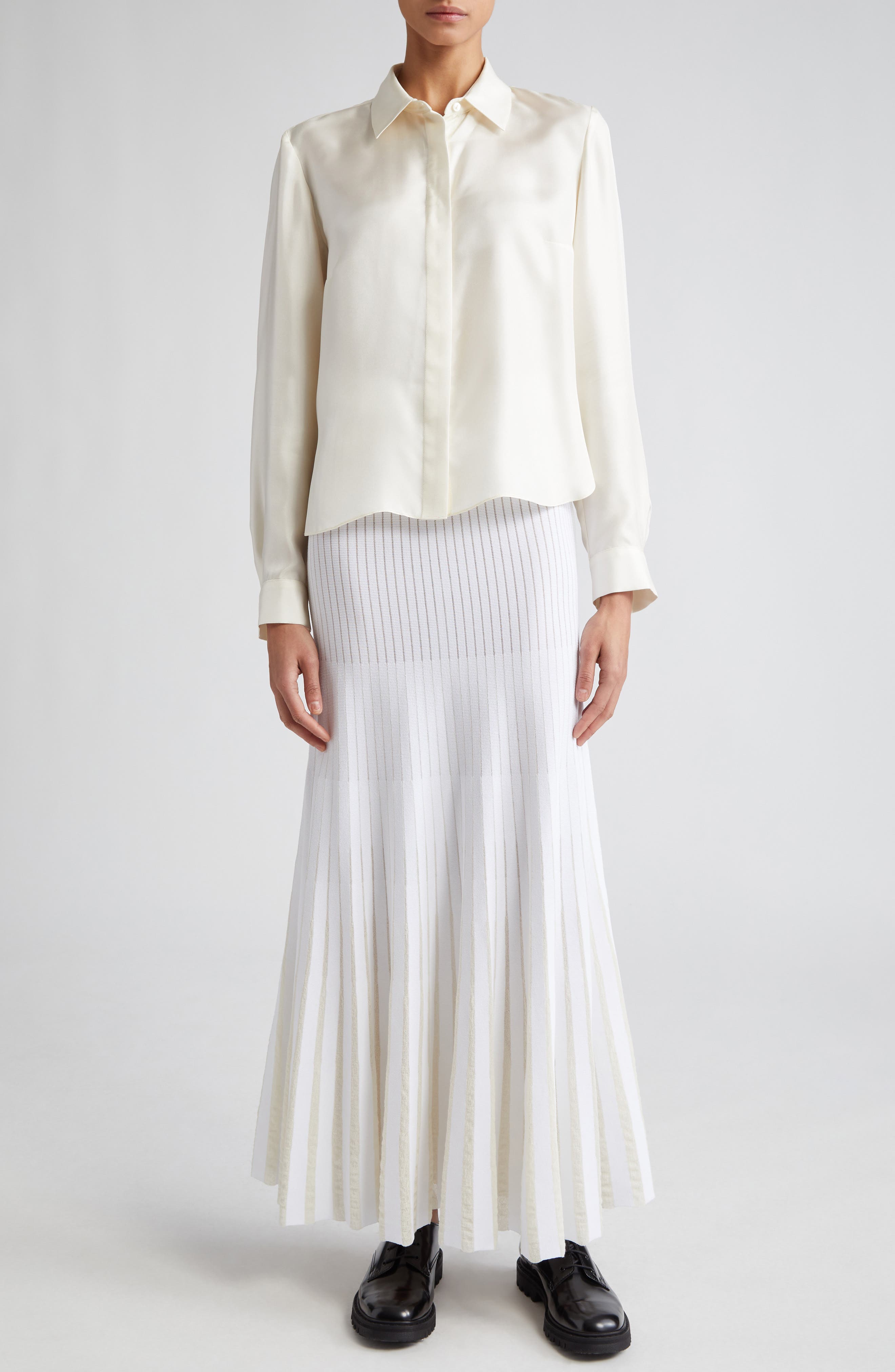Lara Silk Button-Up Top - image 2