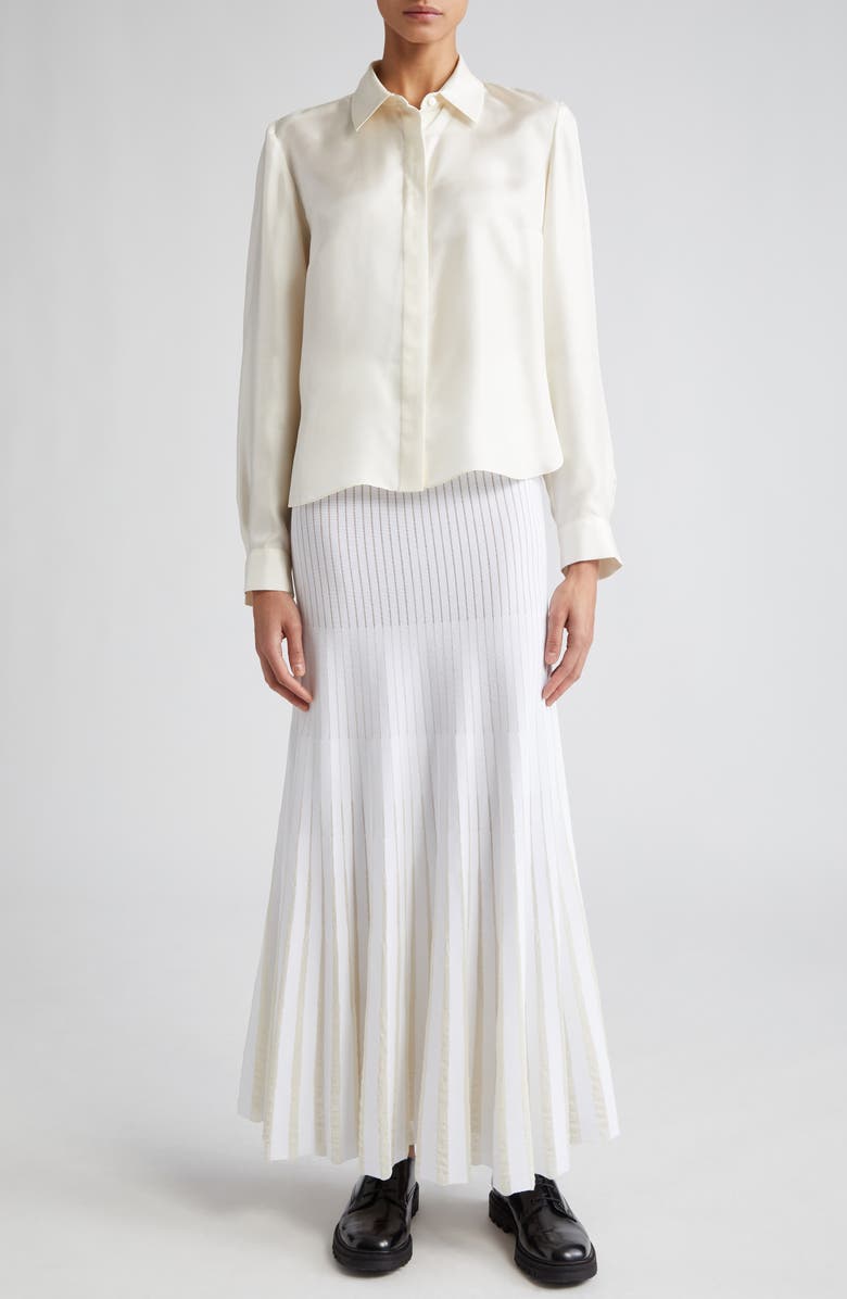 PARTOW Lara Silk Button-Up Top, Alternate, color, Ivory