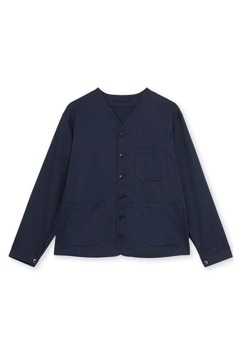 Vintage Baseball Inspired Overshirt, Main, color, Blue