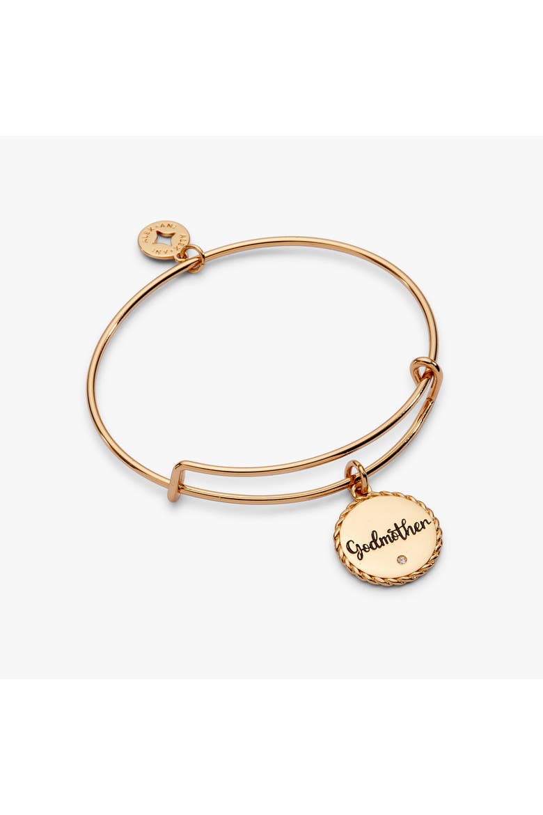 Godmother 'Loves Like A Parent, Acts Like A Friend' Charm Bangle, Main, color, Gold