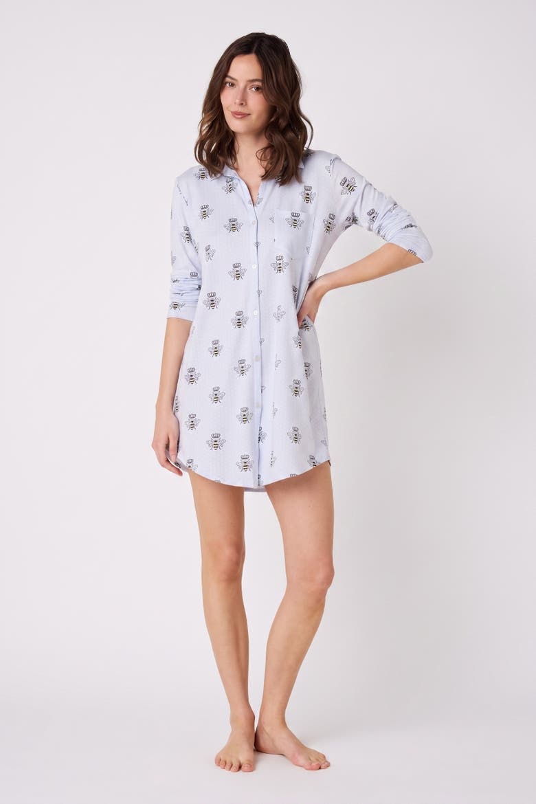Pima Knit Night Shirt, Main, color, Queen Bee Blue