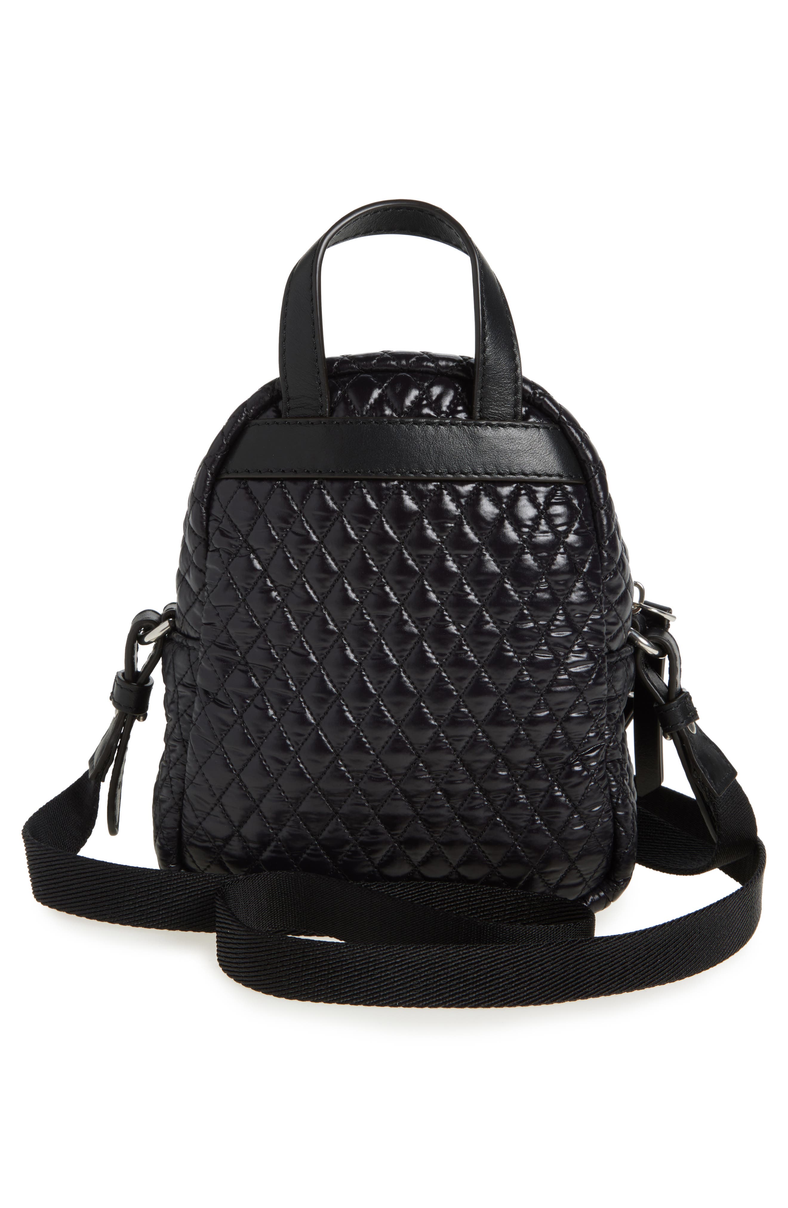 Moncler Small Kilia Quilted Nylon Crossbody Bag, Alternate, color, Black