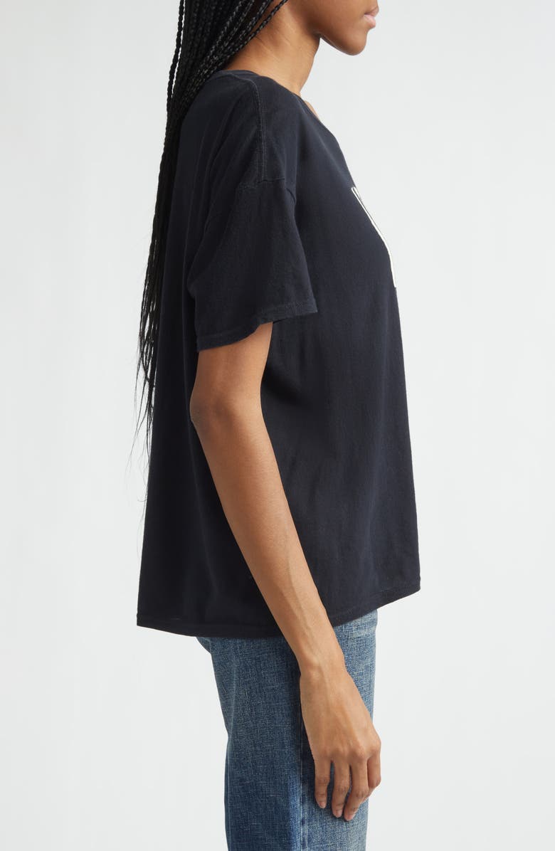 R13 IDGAF Cotton & Cashmere Graphic T-Shirt, Alternate, color, Black