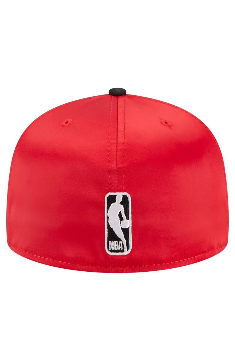 New Era Men's New Era Red/Black Chicago Bulls Satin Two-Tone 59FIFTY Fitted Hat, Alternate, color, Red