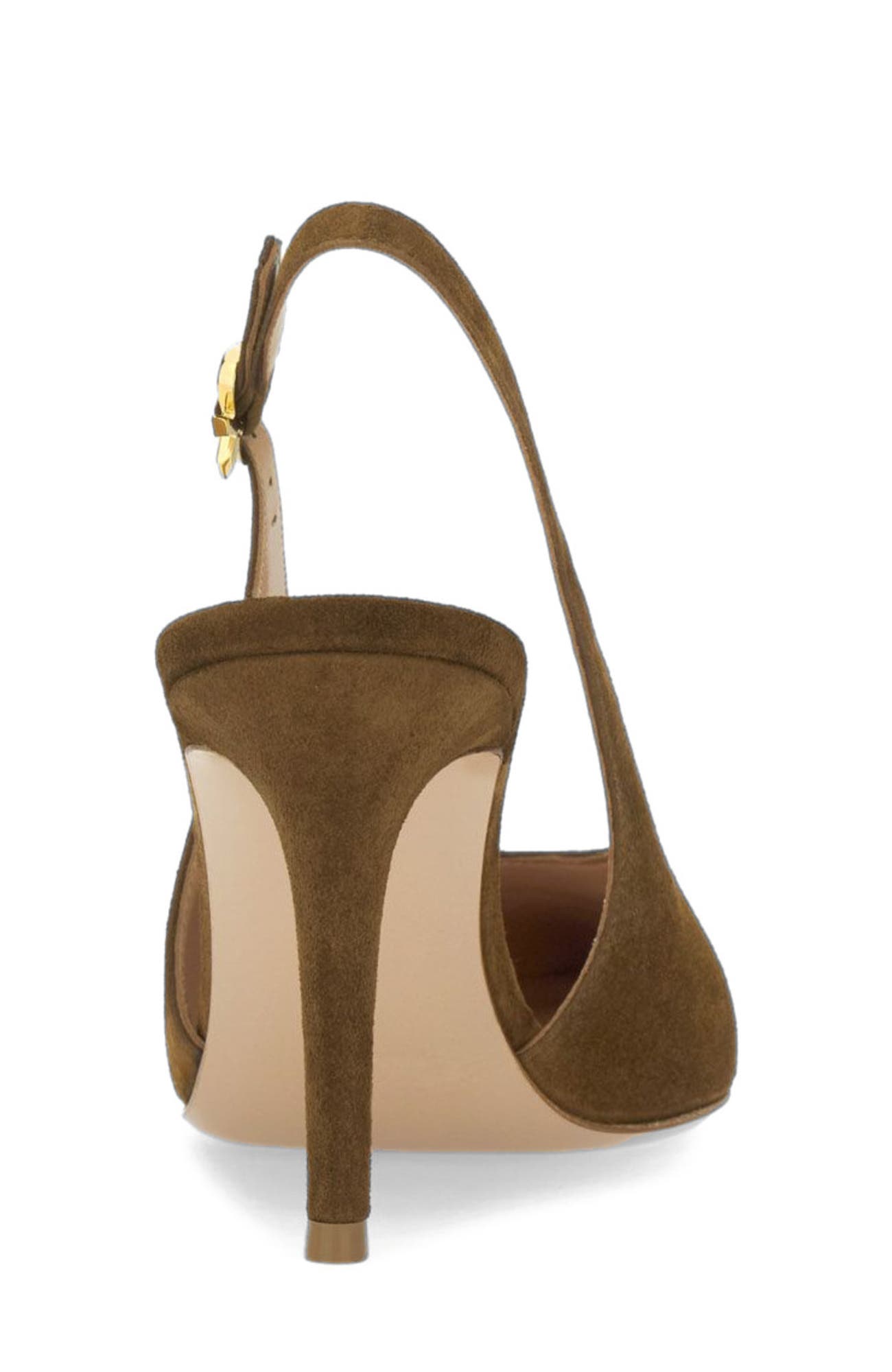 Robbie Sling, Alternate, color, Brown Suede Leather