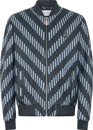 PHILIPP PLEIN Weaved Leather Bomber Stripes Men