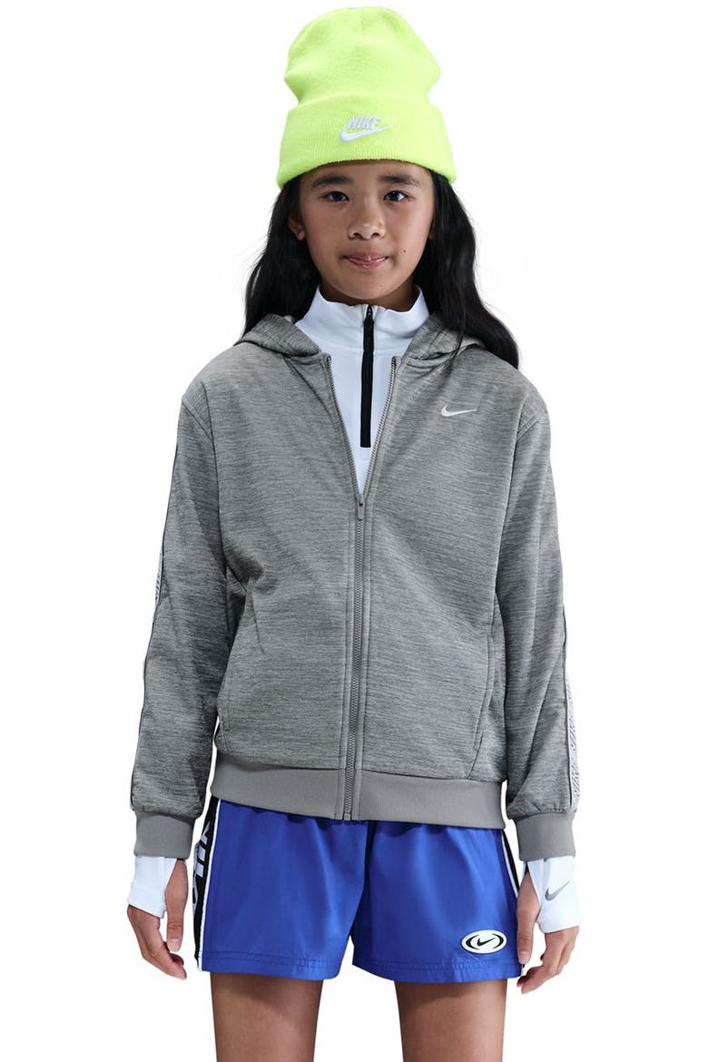 Kids' Sportswear Club Dri-FIT Fleece Hoodie, Main, color, 063 SMOKE GREY/GREY/HTR/WHITE