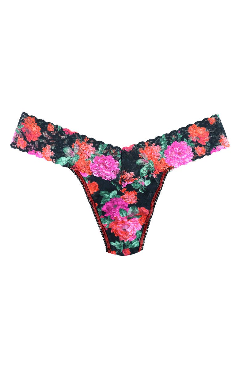 Hanky Panky Print Low Rise Thong, Alternate, color, Autobiography