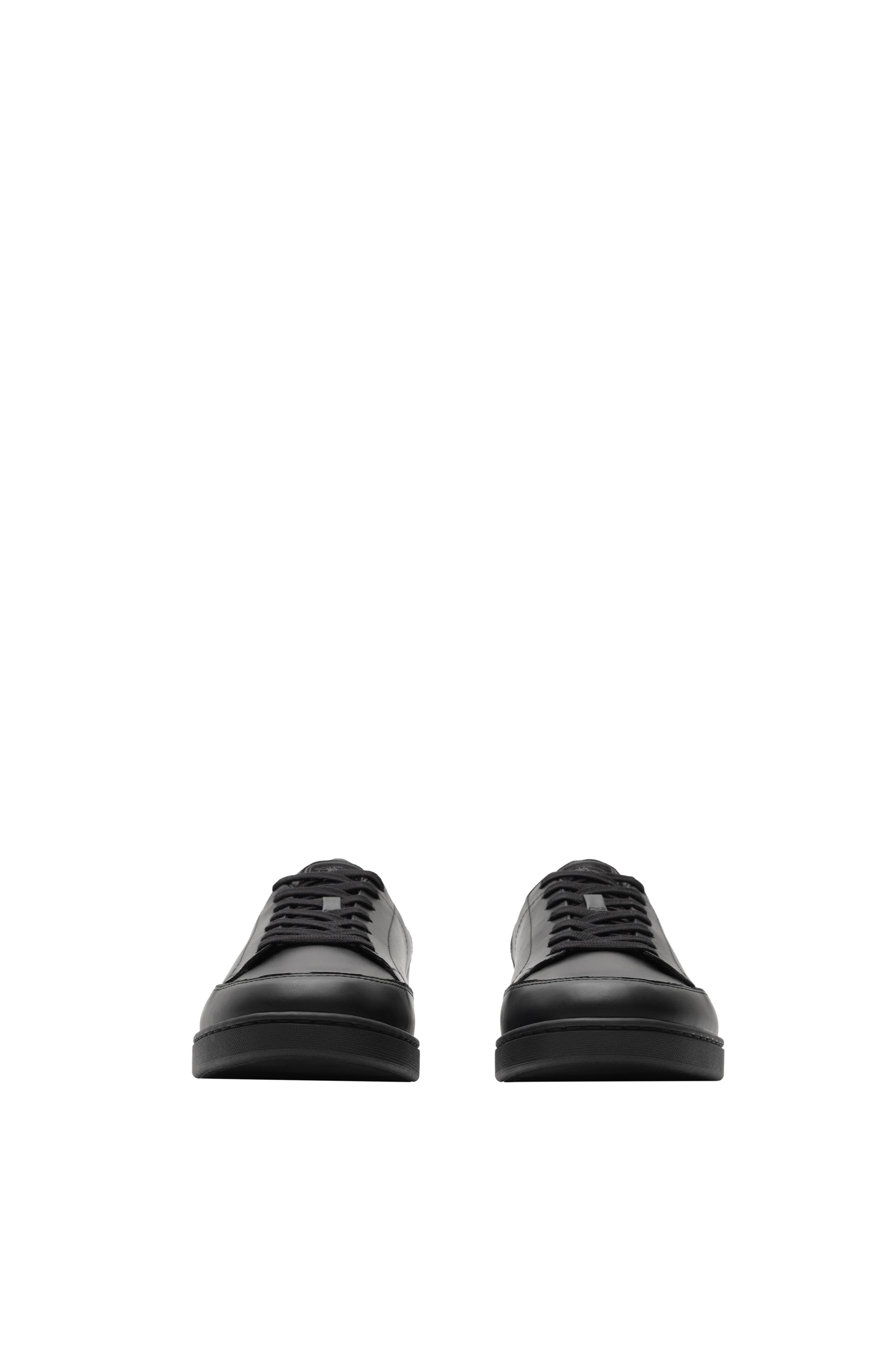 Burberry Leather Set Sneakers, Alternate, color, Black/Wave Blue