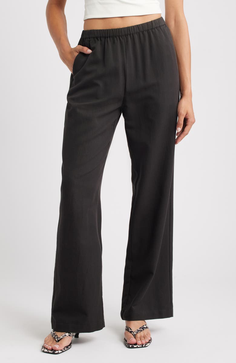ARTLESS FOREVER Drew Cotton Blend Wide Leg Pants, Main, color, Black