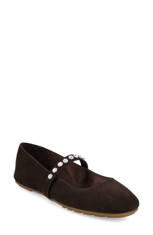 Mia Limited Edition Karolin Mary Jane Flat In Dark Brown