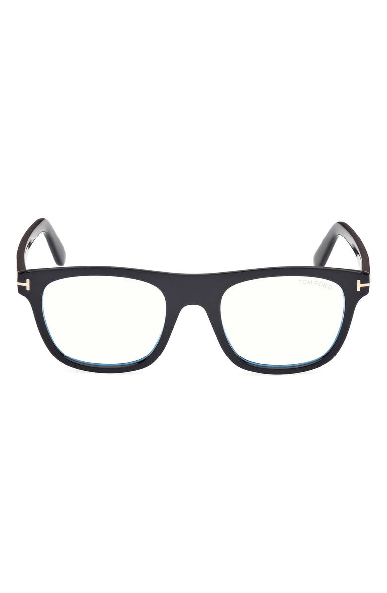 TOM FORD 52mm Square Blue Light Blocking Glasses, Main, color, 
