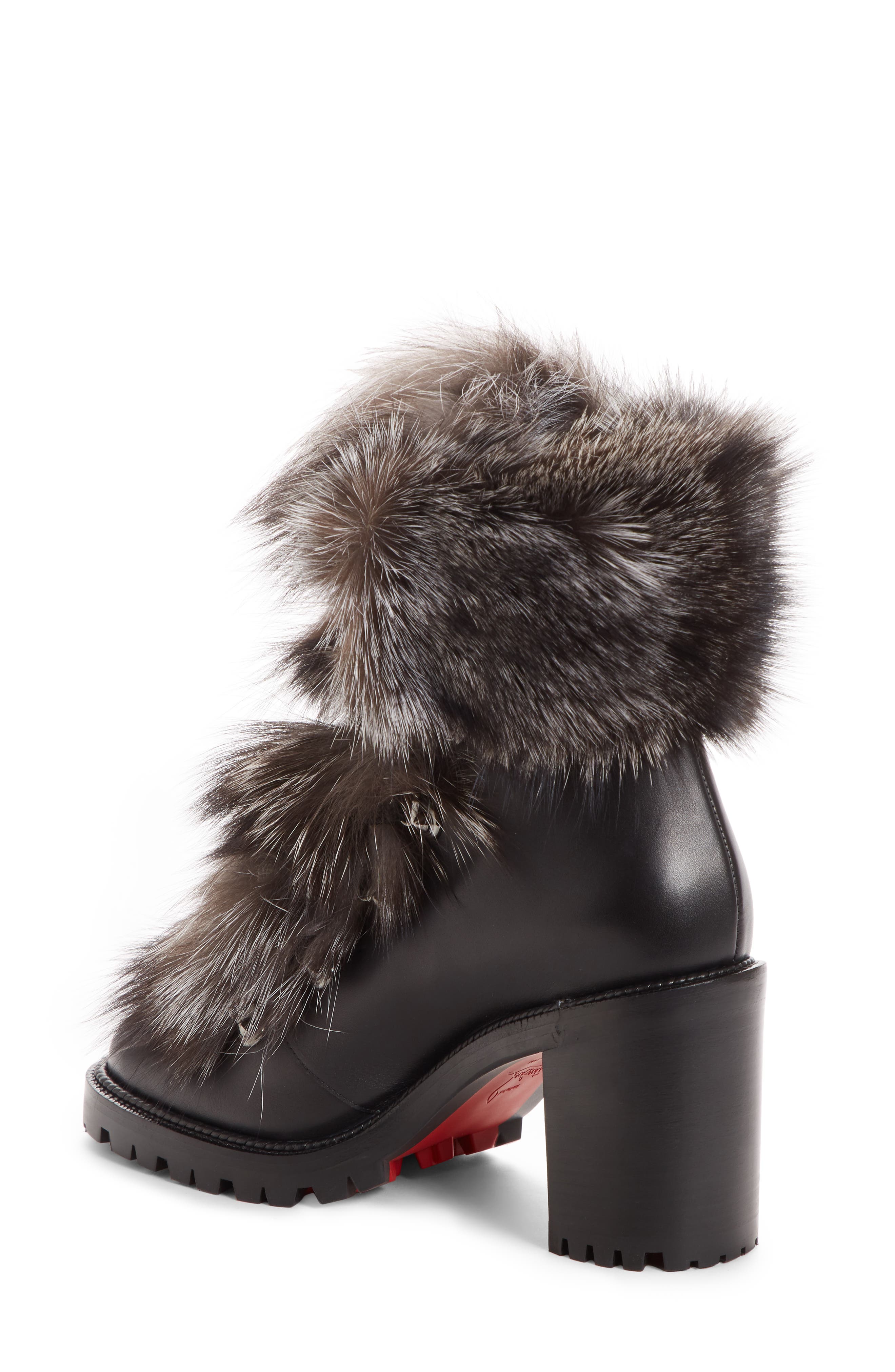 Christian Louboutin Fanny Genuine Fur Boot, Alternate, color, 