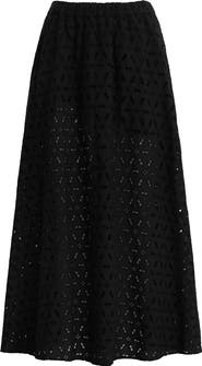 Favorite Daughter The Pretty Please Eyelet Embroidered Cotton Maxi Skirt