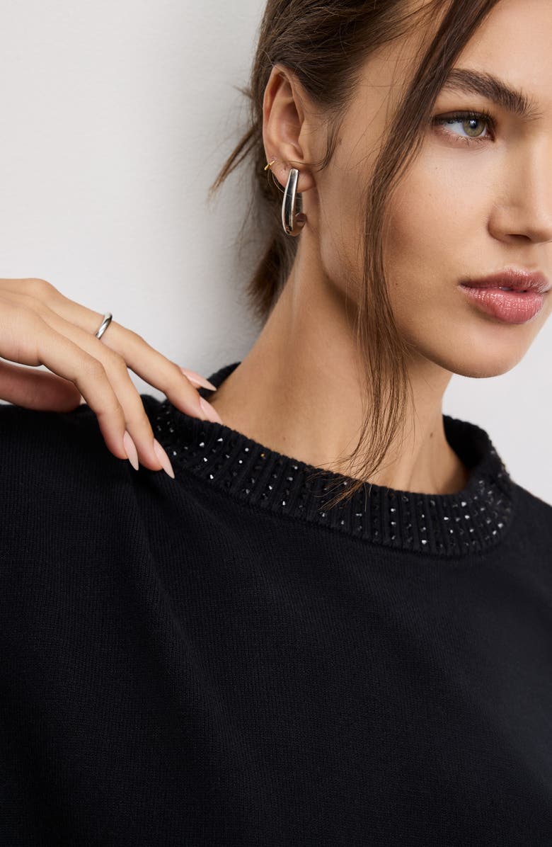 Good American Crystal Crewneck Sweater, Alternate, color, 