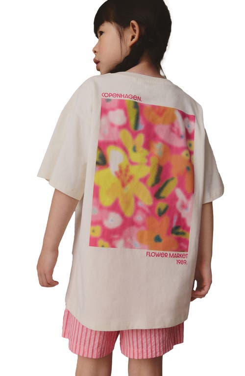 Next Kids' Copenhagen Floral Cotton Graphic T-shirt In Neutral