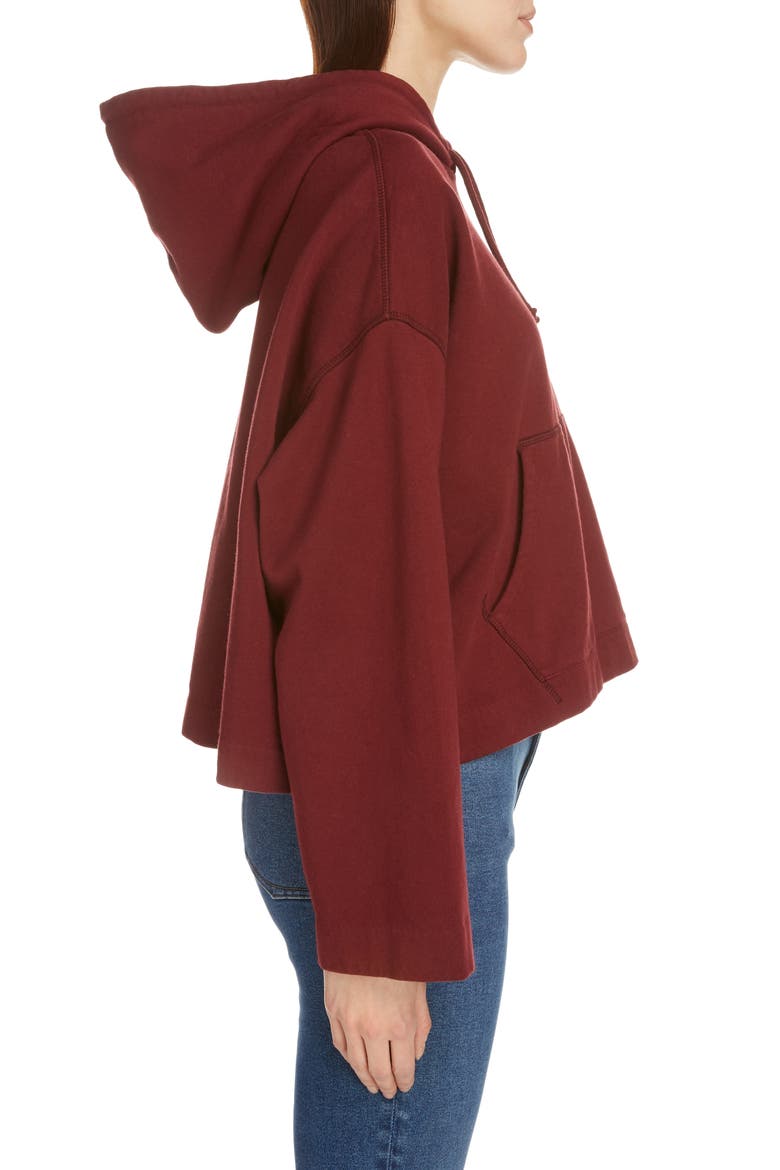 Joghy Embossed Logo Crop Hoodie, Alternate, color, CHOCOLATE BROWN