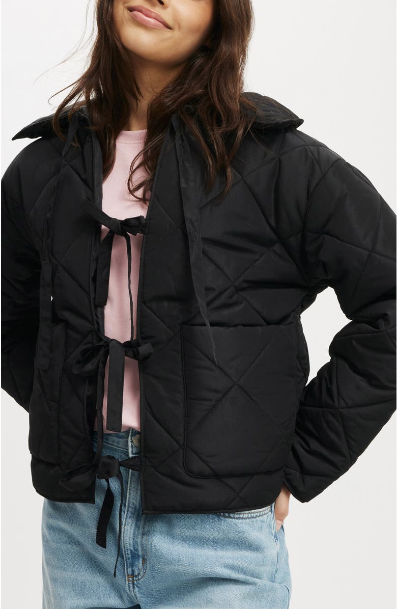 Cotton On Quilted Tie Up Jacket, Main, color,