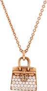 Pre-Owned Hermes Birkin Amulette NM Pendant Necklace 18K Rose Gold and Diamonds