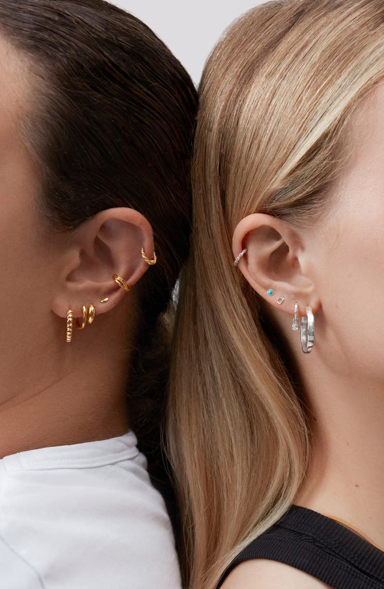 Monica Vinader Medium Siren Muse Wave Hoop Earrings, Alternate, color, 