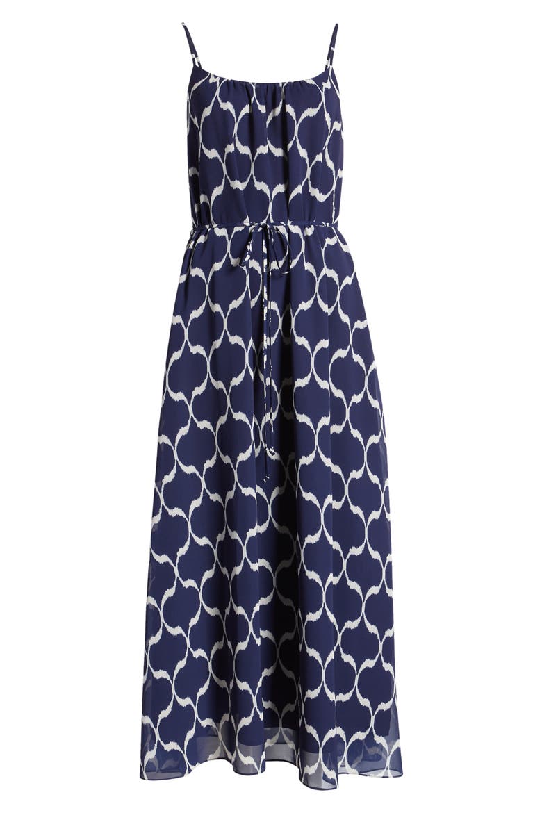 Ikat Sleeveless Maxi Dress, Main, color, BLUE/WHITE