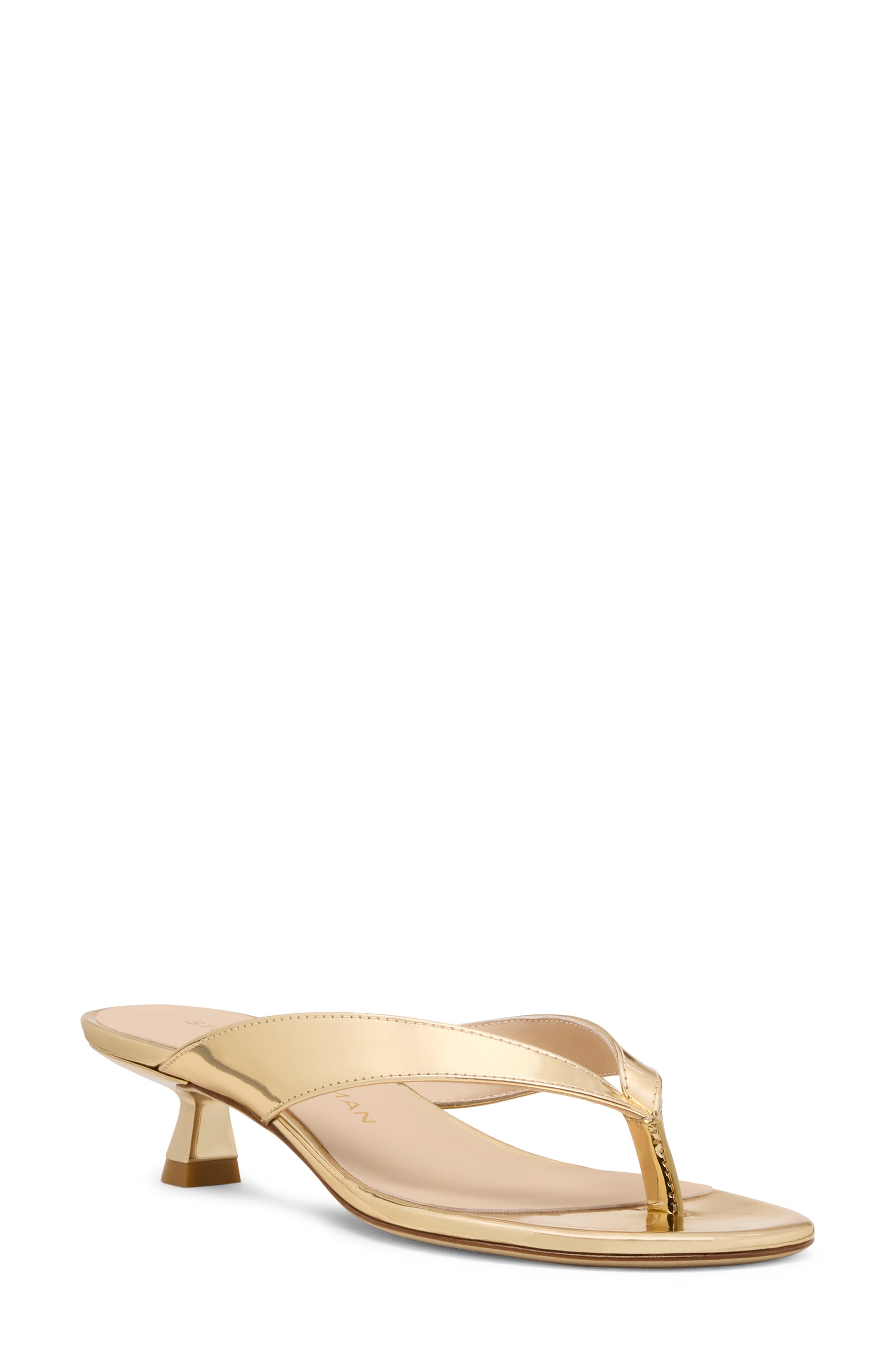 Stuart Weitzman Rio Kitten Heel Sandal, Main, color, Platino