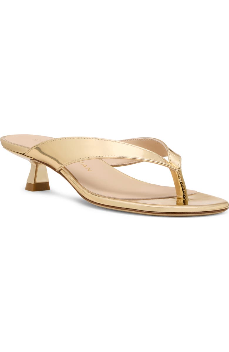 Stuart Weitzman Rio Kitten Heel Sandal, Main, color, Platino