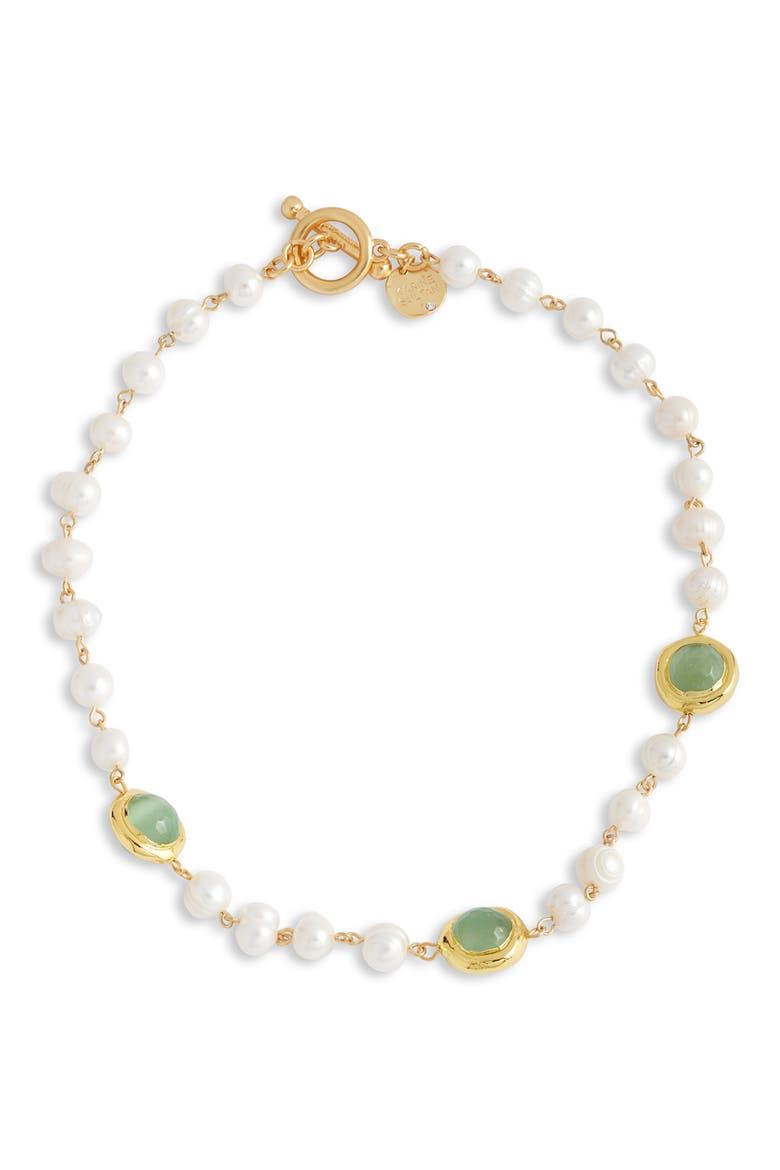 Crystal Station Cultured Pearl Necklace, Main, color, GOLD
