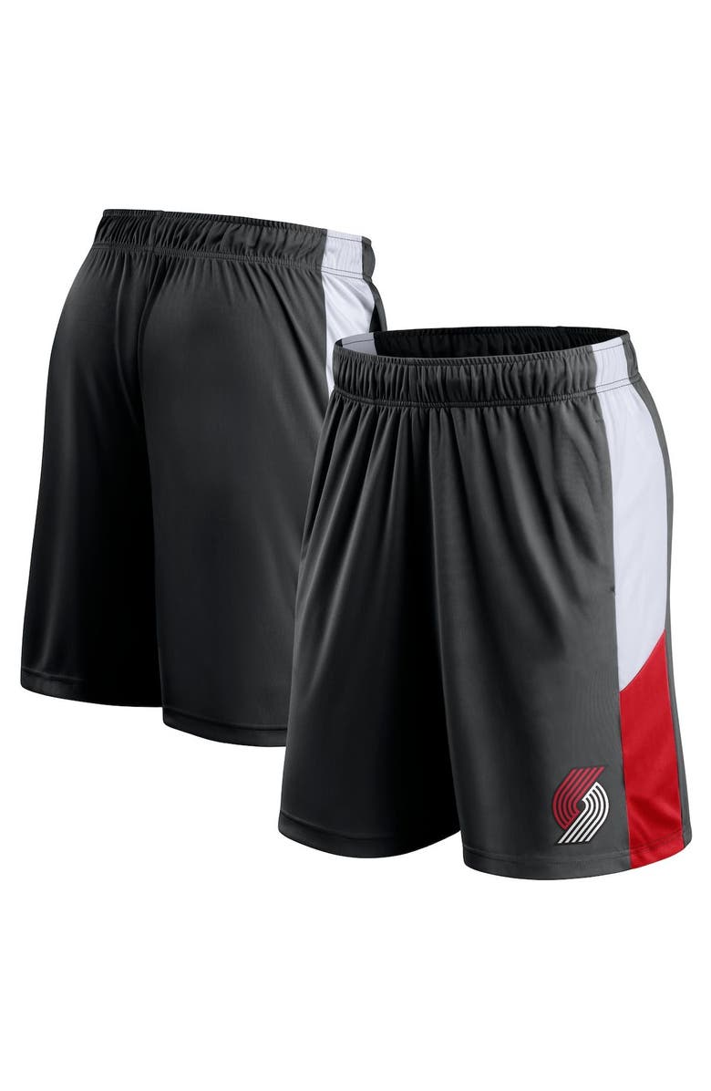 FANATICS Men's Fanatics Branded Black Portland Trail Blazers Champion Rush Practice Performance Shorts, Alternate, color,