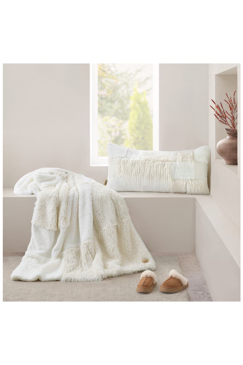 Corben Faux Fur Accent Pillow, Alternate, color, SNOW