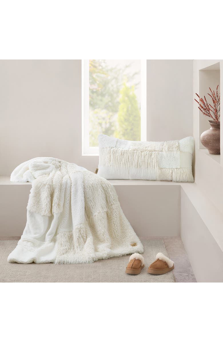 UGG<sup>®</sup> Corben Faux Fur Accent Pillow, Alternate, color, Snow