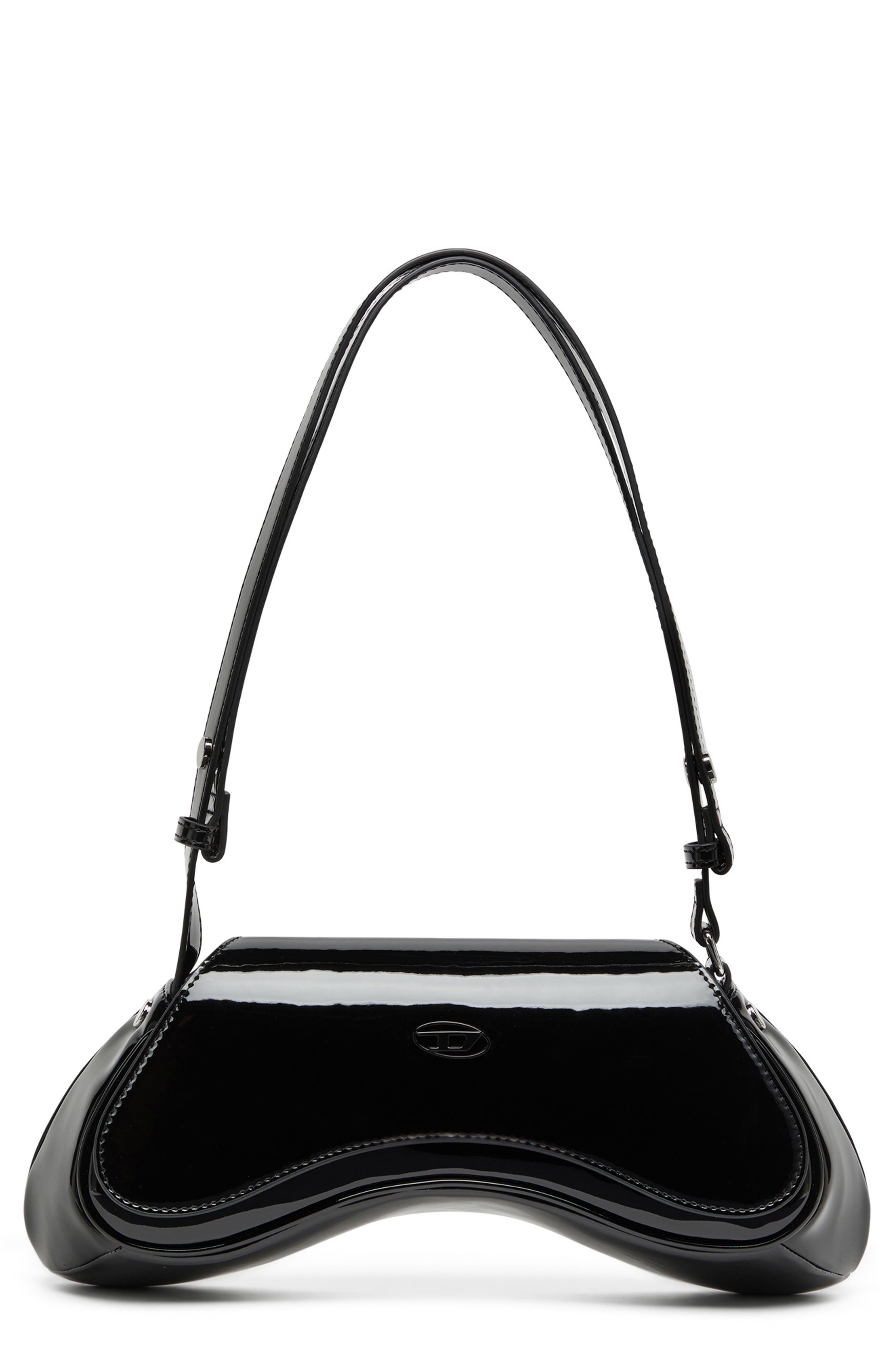 DIESEL<sup>®</sup> Play Faux Leather Shoulder Bag, Main, color, Black