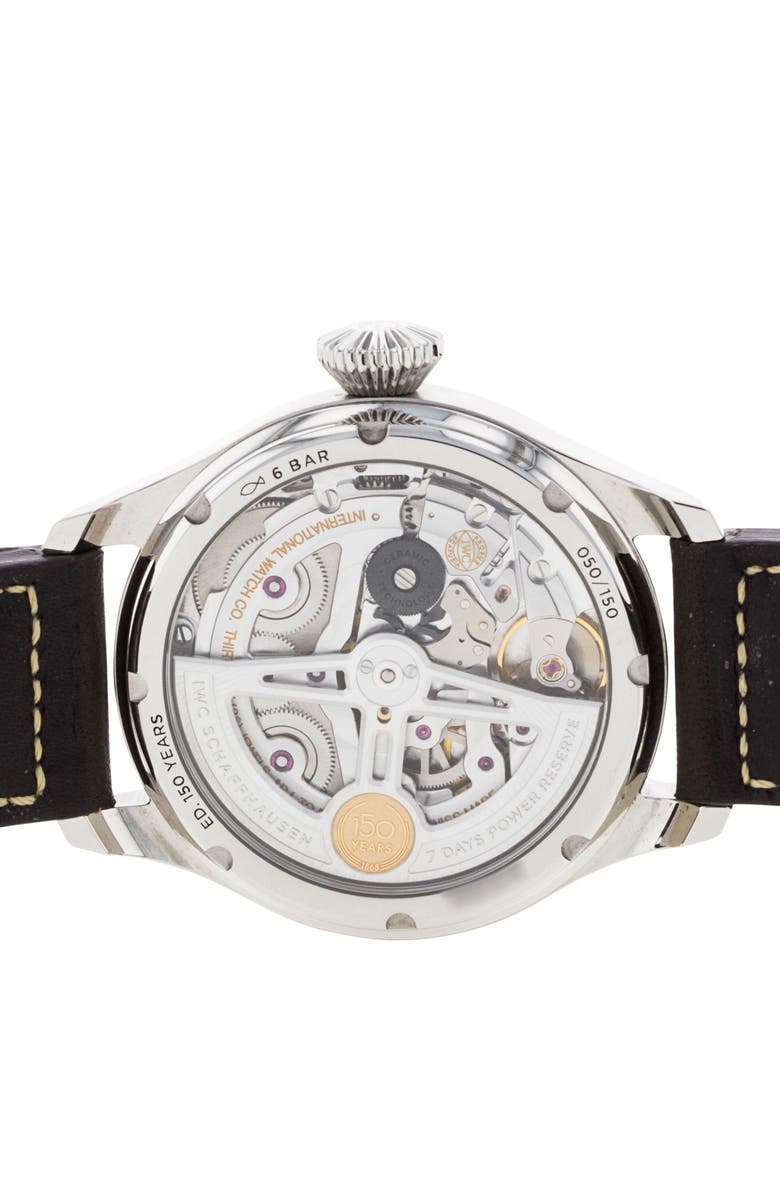 Watchfinder & Co. IWC Preowned 2019 Big Pilot's IW502708 Automatic Leather Strap Watch, 46.2mm, Alternate, color, Black/Blue