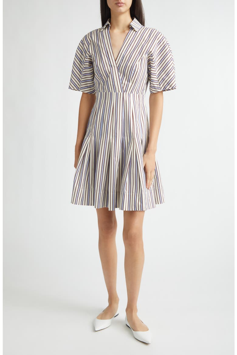 Stripe Cotton Dress, Main, color, CREAM MULTI