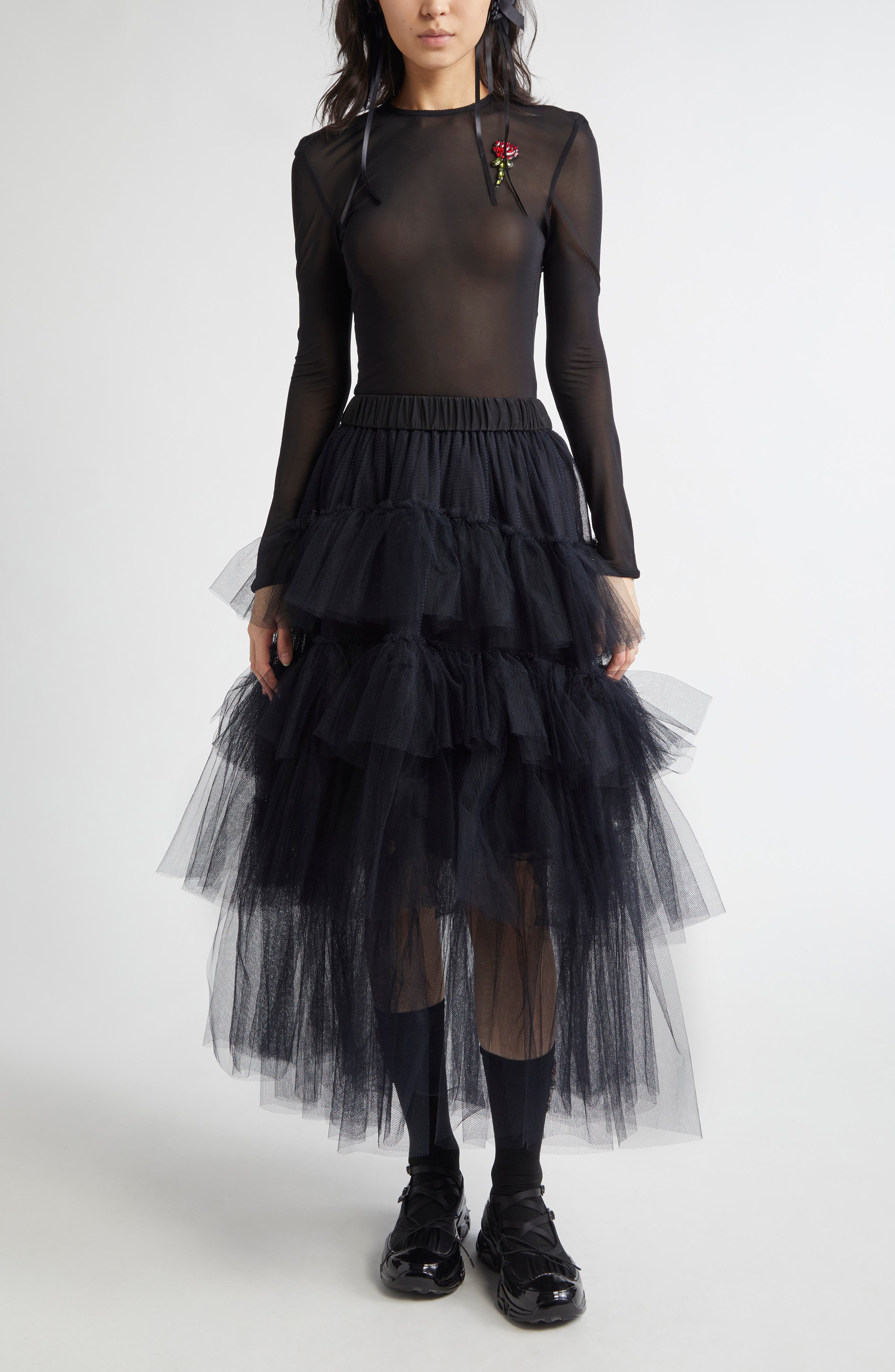 Tiered Tulle Tutu Midi Skirt - image 2