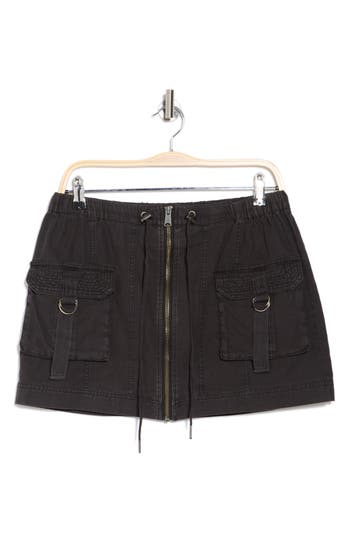 Lucky Brand Linen & Cotton Cargo Miniskirt
