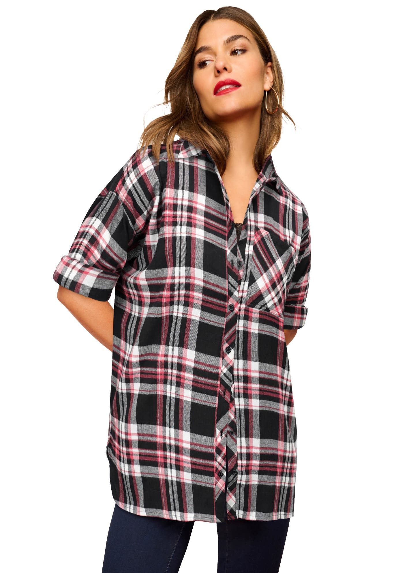 BLACK CORAL PLAID