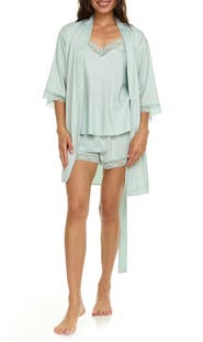 Flora Nikrooz Sonia Satin Charmeuse 3-Piece Pajama Set