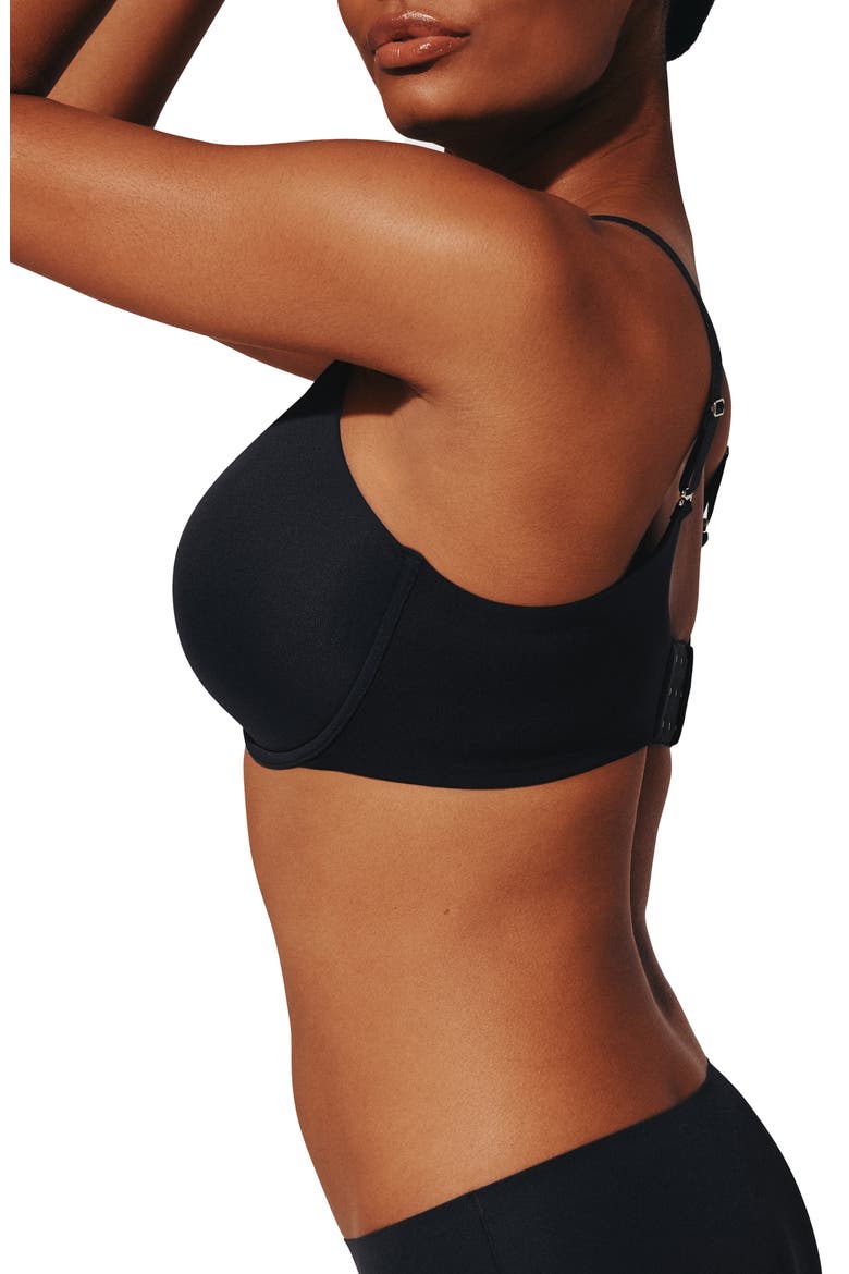 ComfortStretch Underwire Back Smoothing T-Shirt Bra, Alternate, color, BLACK